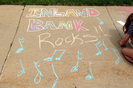 Inland Bank Rocks, Written on the Sidwalk